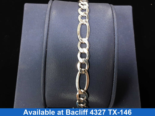 Figaro Bracelet - White Gold 10k (.417) 4.6 grams 8 inch