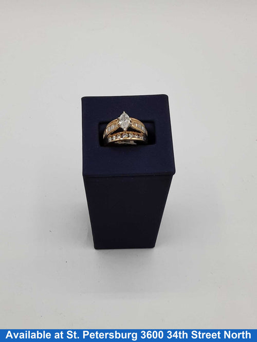 Ring - Engagement Set - Yellow Gold 14k (.585) 8.1 grams Size 7.5