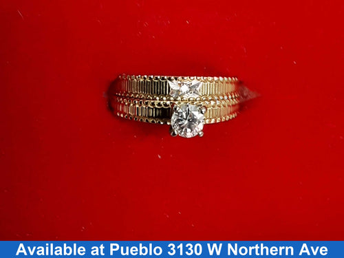 Ring - Wedding Set - Yellow Gold 18k (.750) 4 grams Size 6.5