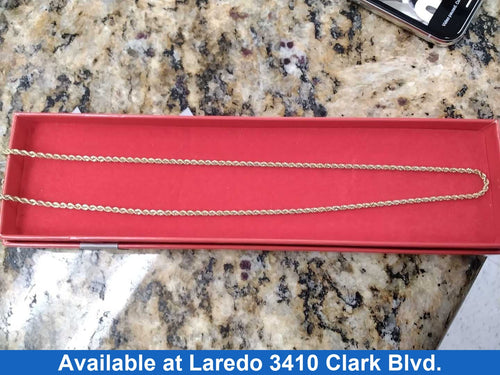 Rope Chain - Yellow Gold 14k (.585) 8.2 grams 20 inch