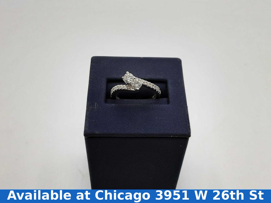 Ring - Engagement Set - White Gold 14k (.585) 3.7 grams Size 5.5