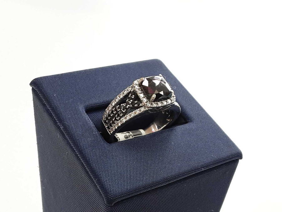 Women's Black Diamond Ring White Gold 14k Size 6.5