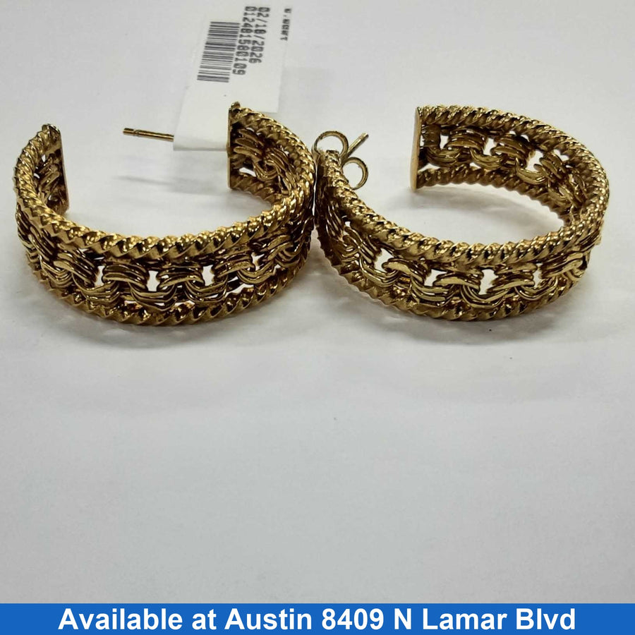 Hoop Earrings - Yellow Gold 10k (.417) 2.8 grams