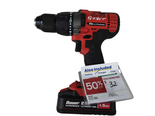 Bauer 1791c-b1 Red Cordless Screw Gun