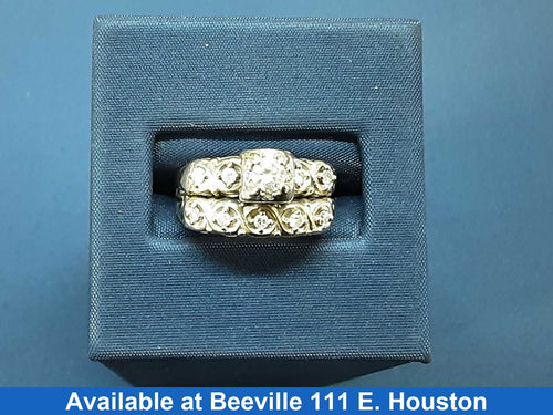 Ring - Engagement Set - White Gold 14k (.585) 5.6 grams Size 6.5