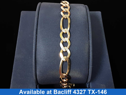 Figaro Bracelet - Yellow Gold 14k (.585) 13.8 grams 8 inch