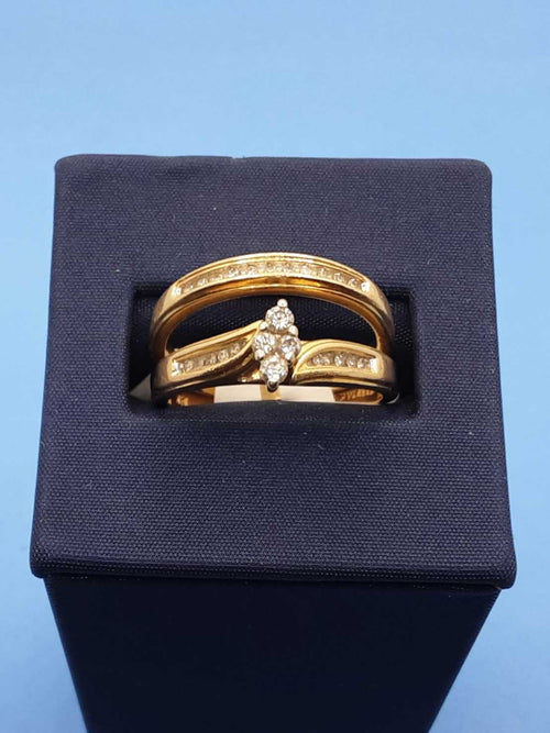 Ring - Engagement Set - Yellow Gold 14k (.585) 6.3 grams Size 9.5