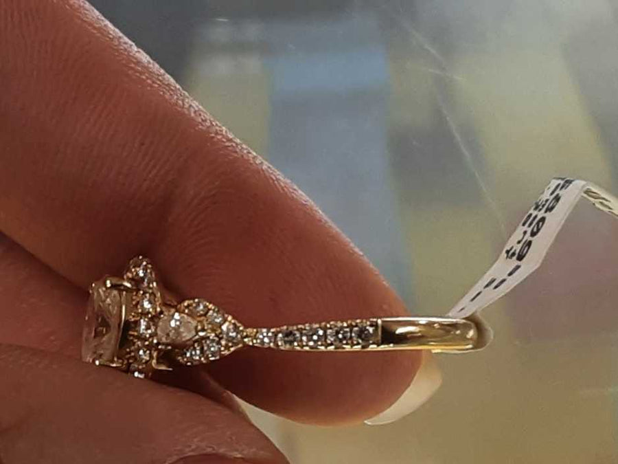 Ring - Engagement Set - Yellow Gold 14k (.585) 3.3 grams Size 7.5
