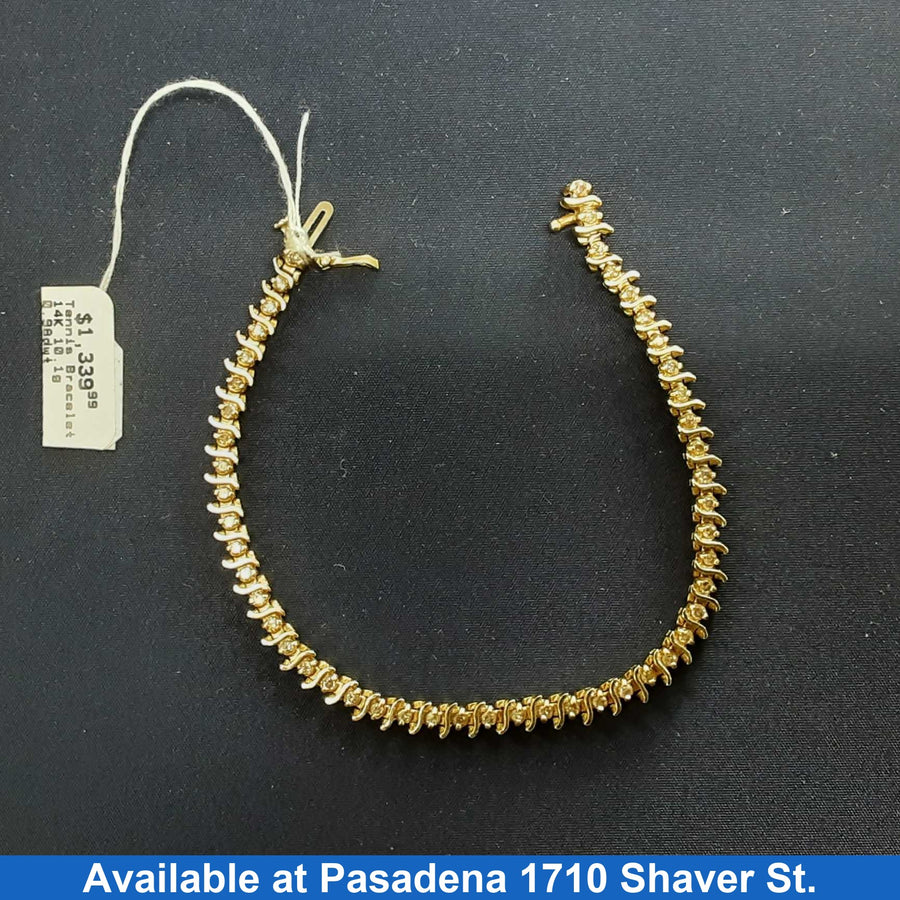 Tennis Bracelet - Yellow Gold 14k (.585) 10.1 grams 7 inch