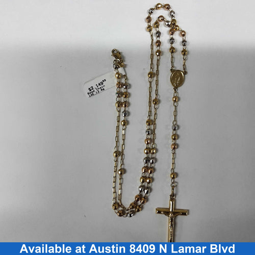 Bead Chain - Tricolor Gold 14k (.585) 13.8 grams 24 inch