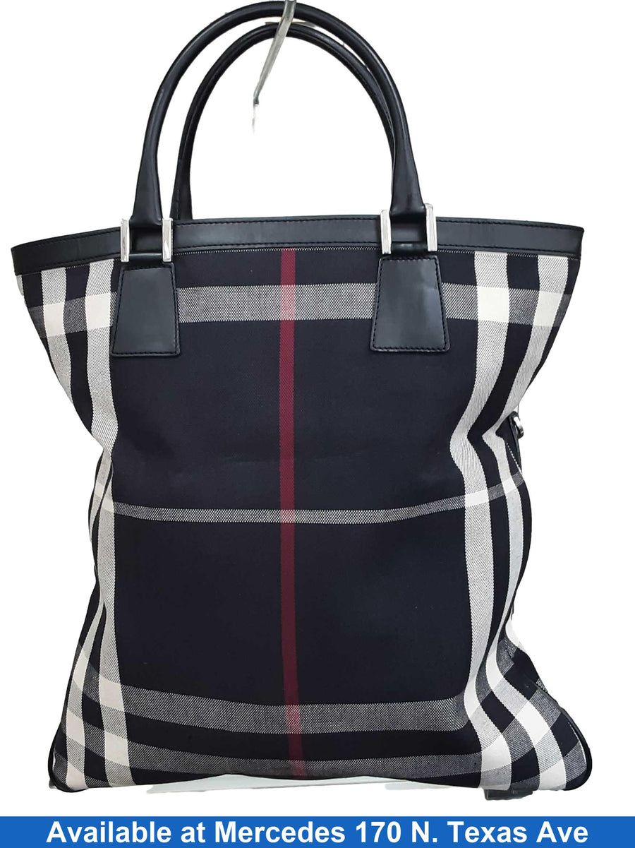 Burberry Check Tote Black Purse / Handbag