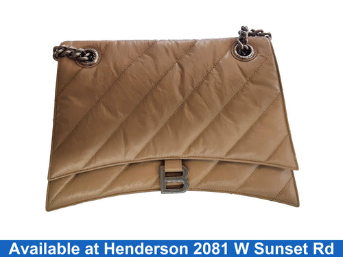 Balenciaga Crush Meduim Calfskin Beige / Tan Purse / Handbag