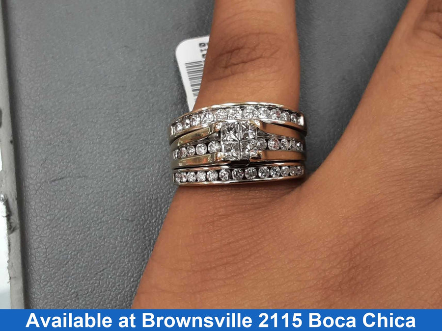 Ring - Wedding Set - Yellow Gold 14k (.585) 8.7 grams Size 7.5
