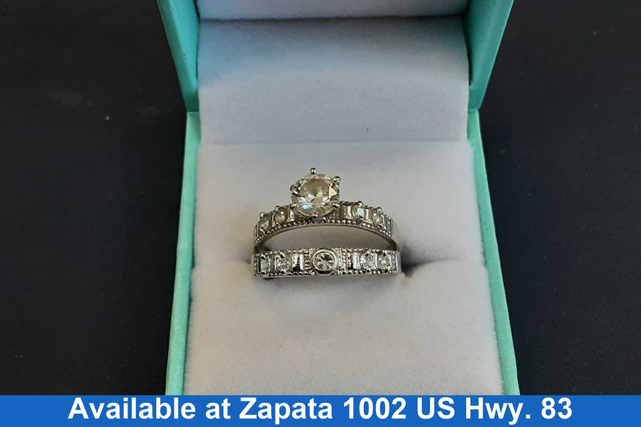 Ring - Engagement Set - White Gold 10k (.417) 3.2 grams Size 7