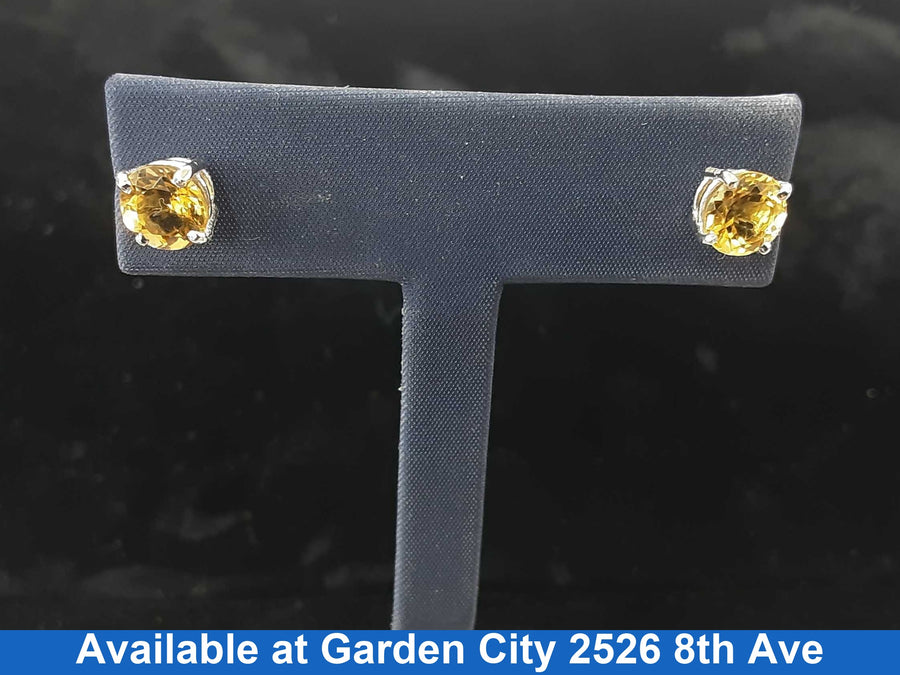 Double Stud Earring - White Gold 14k (.585) 2.4 grams