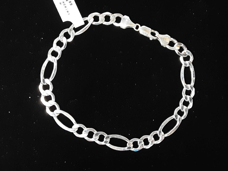 Figaro Bracelet - White Gold 10k (.417) 4.6 grams 8 inch