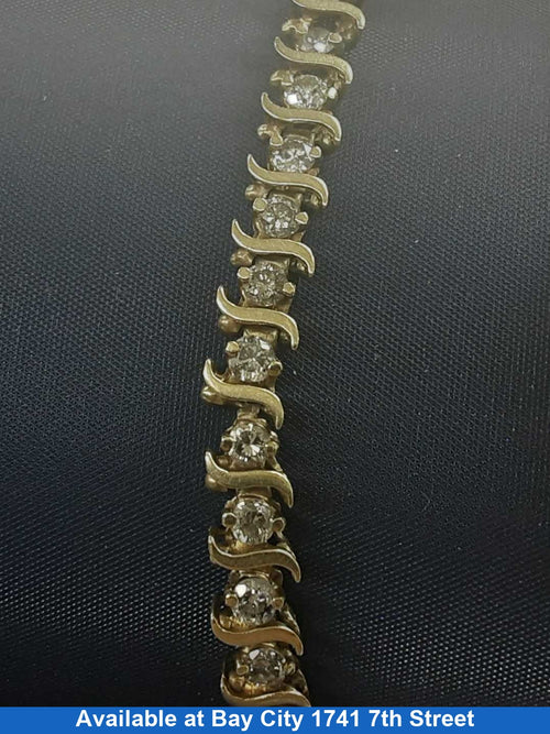 Tennis Bracelet - Yellow Gold 14k (.585) 10.3 grams 7 inch