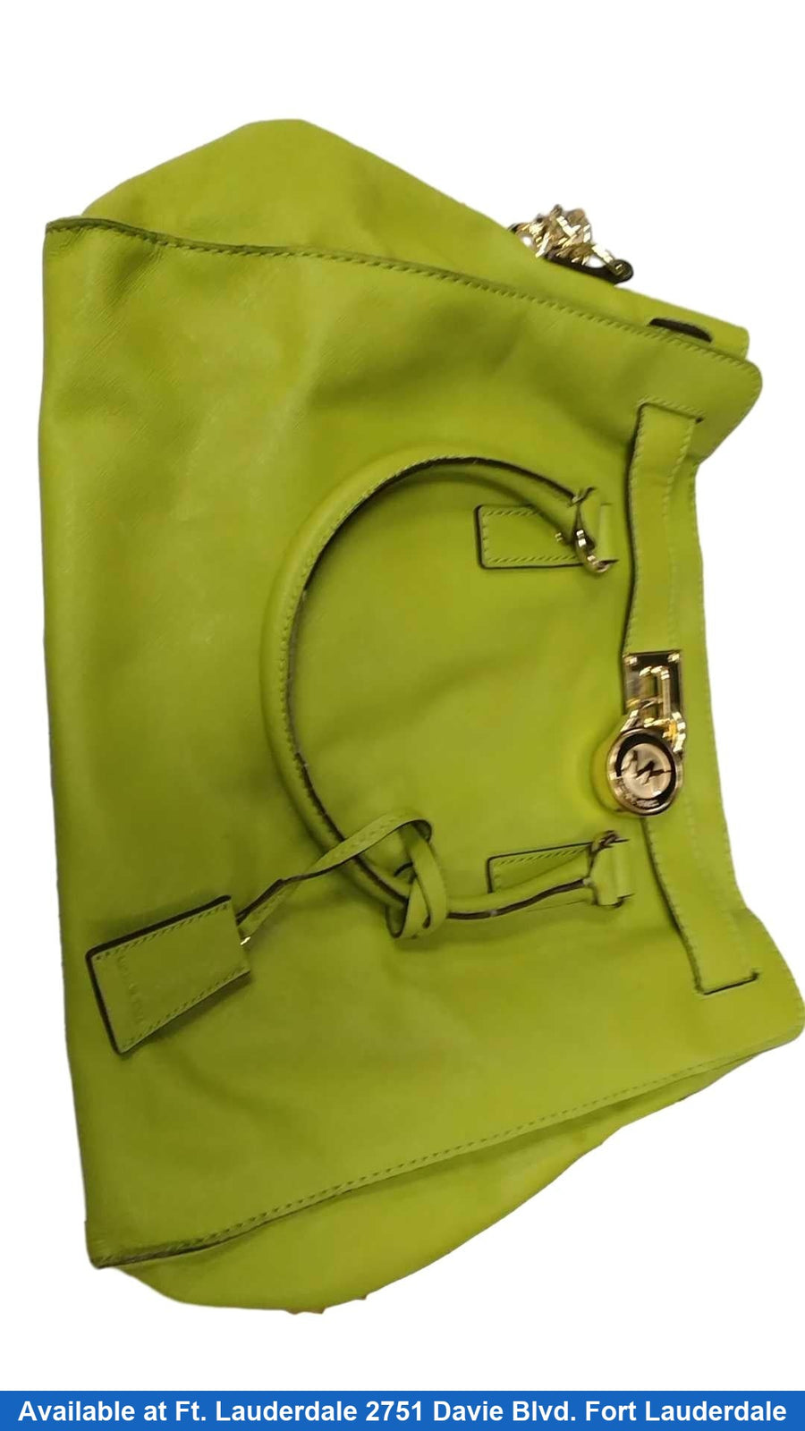 Michael Kors Hamilton Moderne Large Signature Logo Tote Bag Green Purse / Handbag