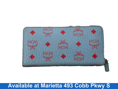 Mcm Zippy Wallet Blue Wallet