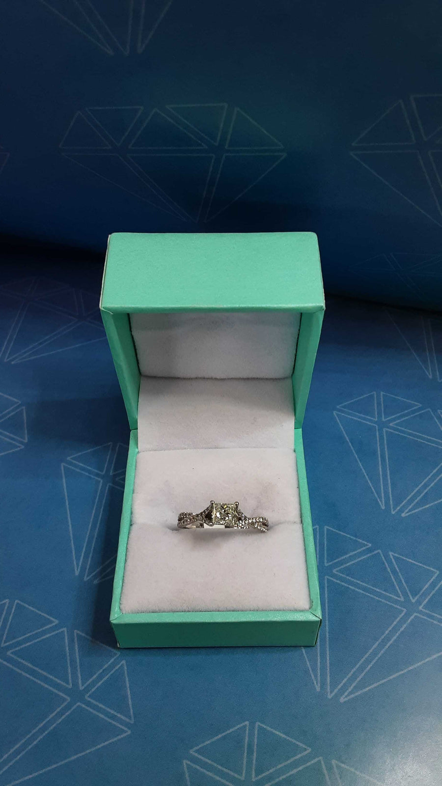 Ring - Engagement Set - White Gold 14k (.585) 2.4 grams Size 9.5