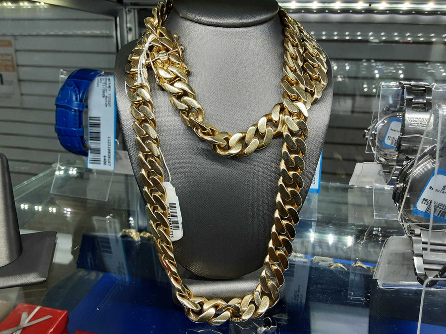 Cuban Link Chain - Yellow Gold 10k (.417) 215.8 grams 27 inch