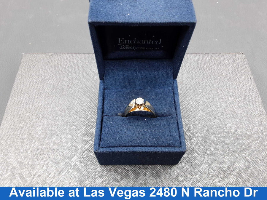 Women's Ring - Solitaire - Yellow Gold 14k (.585) 2.6 grams Size 7.5