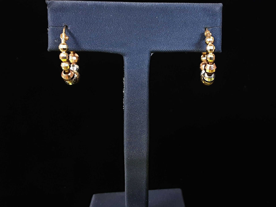 Hoop Earrings - Tricolor Gold 14k (.585) 3.2 grams