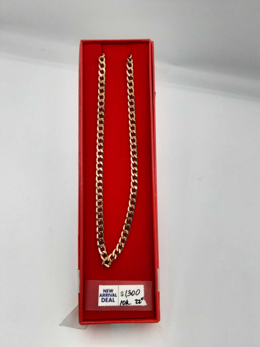 Cuban Link Chain - Yellow Gold 10k (.417) 13.6 grams 22 inch