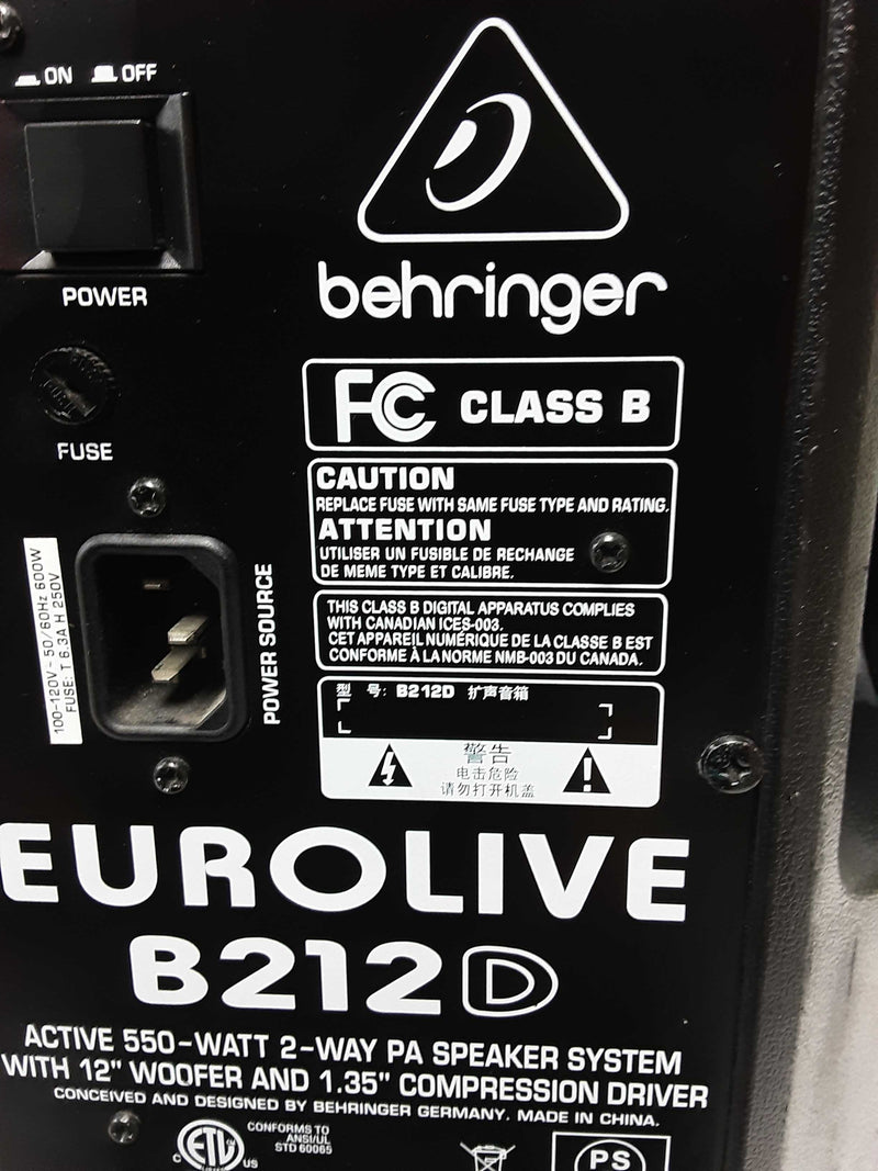 Behringer Eurolive B212d Black PA / Band Speaker – EZPAWN