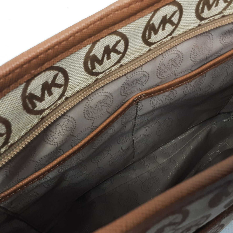 Buy Michael Kors Jet Set Small Pebbled Leather Double-Zip Camera Bag | Tan  Color Women | AJIO LUXE